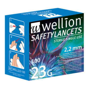 Wellion safety lancets 23G jednoráz. bezp. jeh. 100 ks